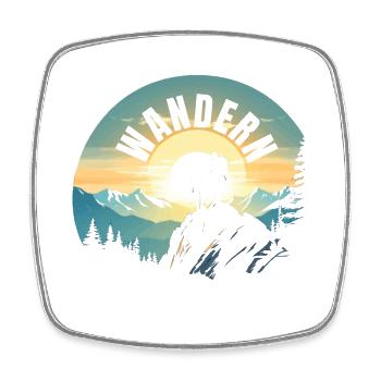 Wandern - Viereckiger Kühlschrankmagnet - Weiß - Vorne