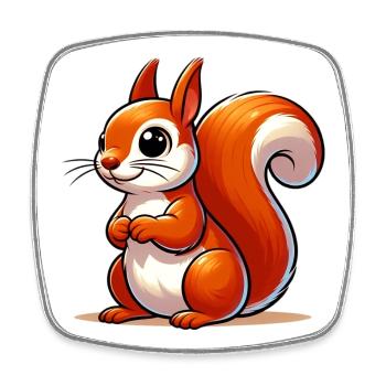 Squirrel - Square fridge magnet - white - Front