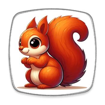 Squirrel - Square fridge magnet - white - Front
