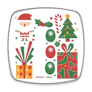 Ensemble d’icônes de Noël festif pour vêtements - Magnet carré - blanc - Devant