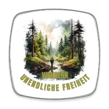 Unendliche Freiheit - Viereckiger Kühlschrankmagnet - Weiß - Vorne