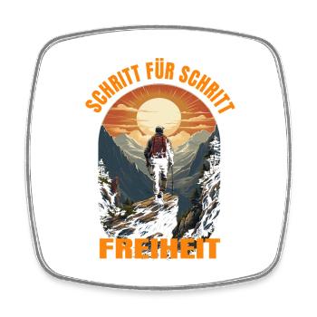 Schritt für Schritt Freiheit - Viereckiger Kühlschrankmagnet - Weiß - Vorne