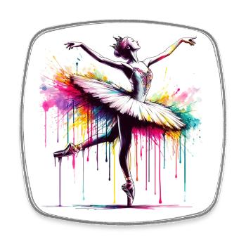 Balletttänzerin mit Tutu - Viereckiger Kühlschrankmagnet - Weiß - Vorne