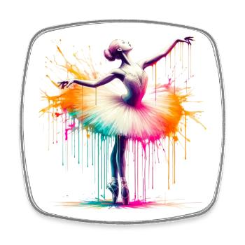 Balletttänzerin mit Tutu - Viereckiger Kühlschrankmagnet - Weiß - Vorne