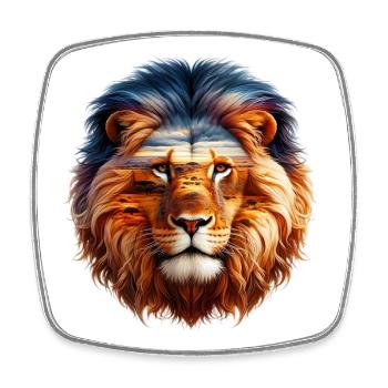 Lion - Square fridge magnet - white - Front