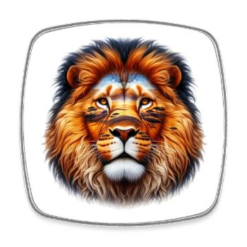 Lion - Square fridge magnet - white - Front