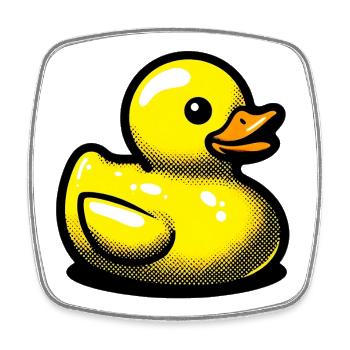 Ente Ente Ente Ente Ente - Viereckiger Kühlschrankmagnet - Weiß - Vorne
