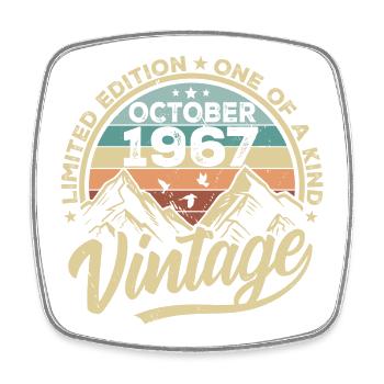 October 1967 Birthday 1967 Born October 1967 - Square fridge magnet - white - Front