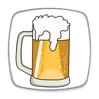 Beer - Square fridge magnet - white - Front