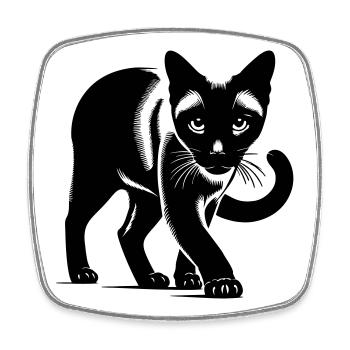 Siamkatze - Viereckiger Kühlschrankmagnet - Weiß - Vorne
