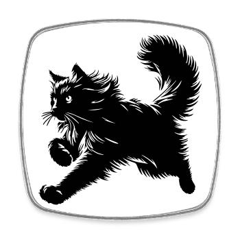 Norwegische Waldkatze - Viereckiger Kühlschrankmagnet - Weiß - Vorne