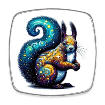 Squirrel - Square fridge magnet - white - Front