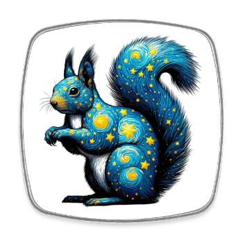 Squirrel - Square fridge magnet - white - Front