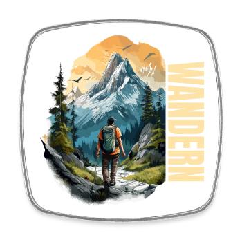 Wandern - Viereckiger Kühlschrankmagnet - Weiß - Vorne