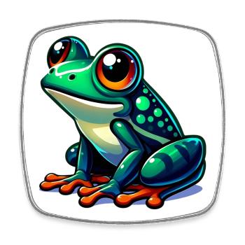 Frosch - Viereckiger Kühlschrankmagnet - Weiß - Vorne