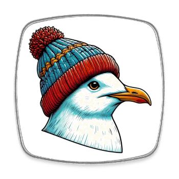 Gull - Square fridge magnet - white - Front