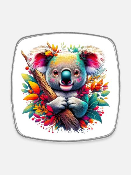 Koala - Viereckiger Kühlschrankmagnet - Weiß