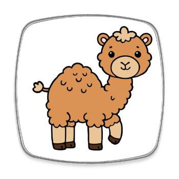 Camel Dromedary - Square fridge magnet - white - Front