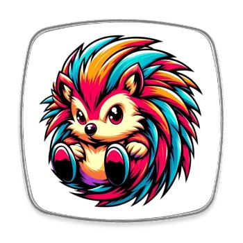 Hedgehog - Square fridge magnet - white - Front