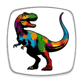 Dinosaure - Magnet carré - blanc - Devant