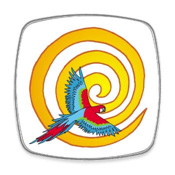 The bird and the sun - Square fridge magnet - white - Front