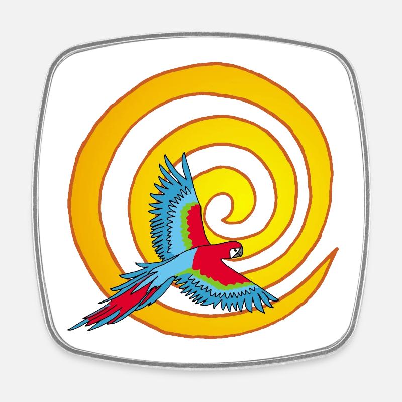 L'oiseau et le soleil - Magnet carré - blanc
