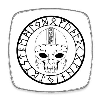 Viking Skull (Black) - Square fridge magnet - white - Front