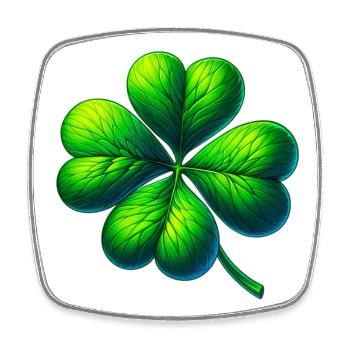 Trèfle à quatre feuilles - Magnet carré - blanc - Devant