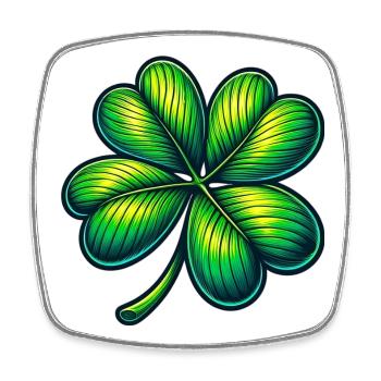 Trèfle à quatre feuilles - Magnet carré - blanc - Devant