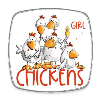 Just A Girl Who Loves Chickens Huhn Hühner Fan - Viereckiger Kühlschrankmagnet - Weiß - Vorne