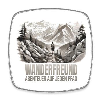 Abenteuer auf jeden Pfad - Viereckiger Kühlschrankmagnet - Weiß - Vorne