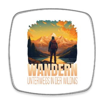 Wandern - Unterwegs in der Wildnis - Viereckiger Kühlschrankmagnet - Weiß - Vorne