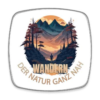 Wandern - Der Natur ganz nah - Viereckiger Kühlschrankmagnet - Weiß - Vorne