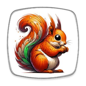 Squirrel - Square fridge magnet - white - Front
