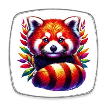 Kleiner Panda - Viereckiger Kühlschrankmagnet - Weiß - Vorne