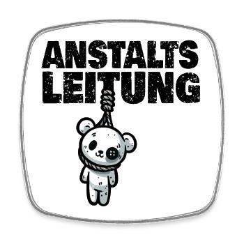 Anstaltsleitung Teddy - Viereckiger Kühlschrankmagnet - Weiß - Vorne