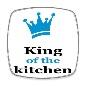 Cooking apron for men - Square fridge magnet - white - Front