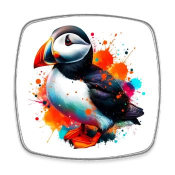 Puffin - Square fridge magnet - white - Front