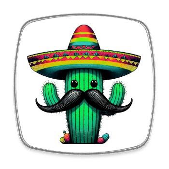 Cactus - Square fridge magnet - white - Front