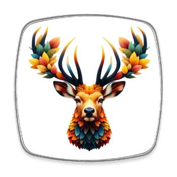 Deer - Square fridge magnet - white - Front