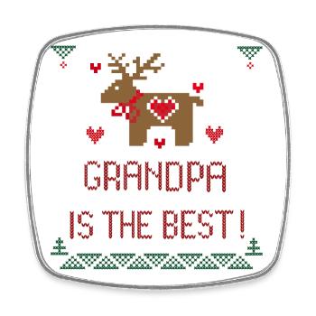 Weihnachten Ugly Christmas Grandpa is the best - Viereckiger Kühlschrankmagnet - Weiß - Vorne