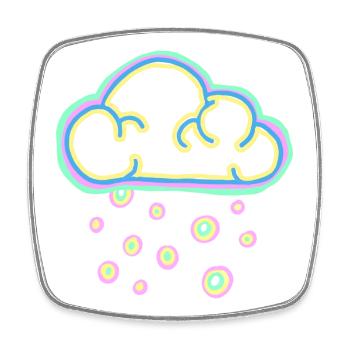 Pastellwolke und Schnee - Viereckiger Kühlschrankmagnet - Weiß - Vorne