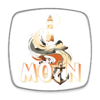 Moin - Viereckiger Kühlschrankmagnet - Weiß - Vorne