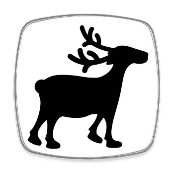Rentier Xmas 1 - Viereckiger Kühlschrankmagnet - Weiß - Vorne