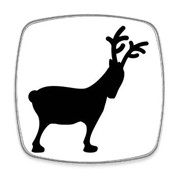 Rentier Xmas5 - Viereckiger Kühlschrankmagnet - Weiß - Vorne