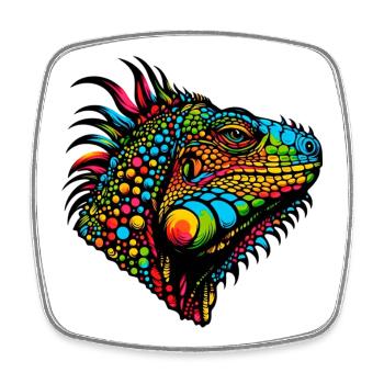 Iguana - Square fridge magnet - white - Front