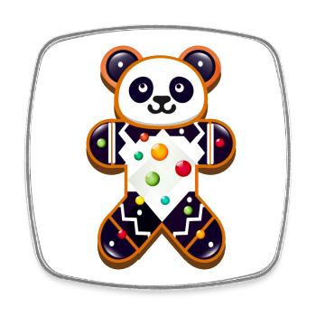 Gingerbread Panda – Festive Panda for Christmas - Square fridge magnet - white - Front