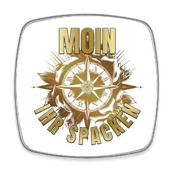 Moin ihr Spacken - Viereckiger Kühlschrankmagnet - Weiß - Vorne