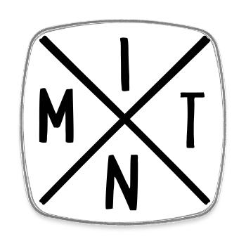 MINT Fächer - Viereckiger Kühlschrankmagnet - Weiß - Vorne