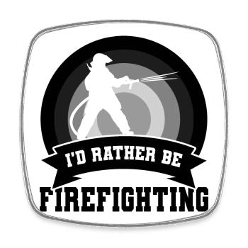 Feuerwehrmann Spruch - Viereckiger Kühlschrankmagnet - Weiß - Vorne